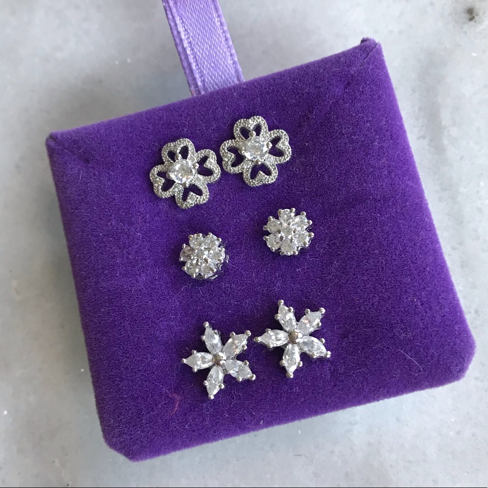 Cubic Zirconia Trio Stud Set